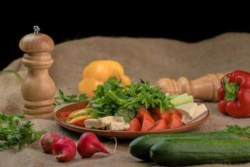 dieting, cooked, vitamin, appetizer, plant, herb, ready, culinary, herbal, nature, gourmet, detox, eat, kitchen, organic, antioxidant, natural, health, pepper, plate, tomato, fresh, healthy, nutrition