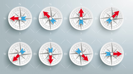 Paper Compass Set All Directions