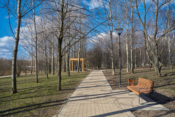 Walkway and pergola in the park