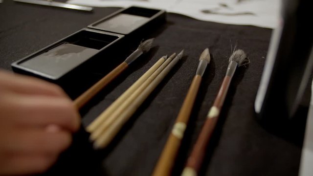 Japanese calligraphy slowmotion