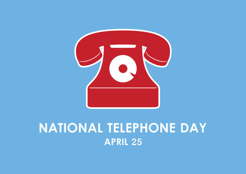 National Telephone Day vector. Old red phone vector. Retro telephone icon. Telephone Day Poster, April 25. Important day - Powered by Adobe