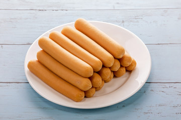 Pork sausage on plate