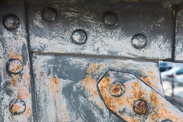 Rostiges Eisen einer Brücke im Detail, Hamburg, Deutschland