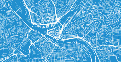 Urban vector city map of Pittsburgh, Pennsylvania, United States of America