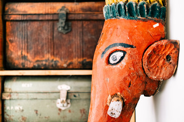 fond d'écran tête d'éléphant en bois