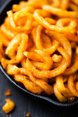 rustic golden crispy curly fries