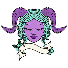 tiefling character face  illustration