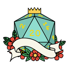 natural twenty D20 dice roll illustration