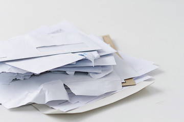 A stack of professional or invoice letters