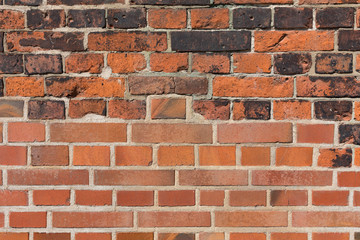 Backsteinwand aus alten Ziegeln