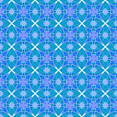 Exotic  seamless pattern. Blue fantastic boho 