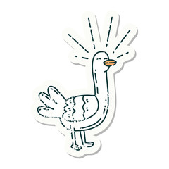 grunge sticker of tattoo style sea bird