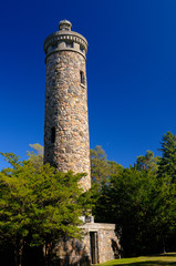 Historic fieldstone Monument the Woodbridge War Memorial Tower in Vaughan Ontario