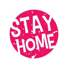 Vector Grunge Stay Home Label