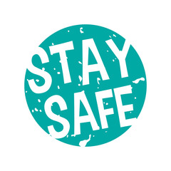 Vector Grunge Stay Safe Label