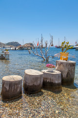 Fototapeta premium gumusluk scenic tourist village near Bodrum, Turkey.
