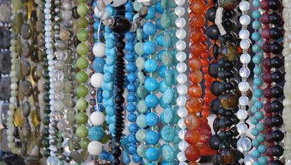 Women's jewelry beads from multi-colored stones
