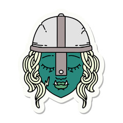 orc fighter character face sticker
