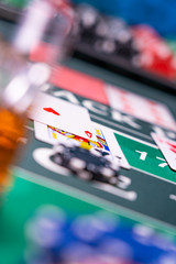 Casino Black Jack table
