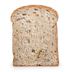 wholegrain bread isolated on white background