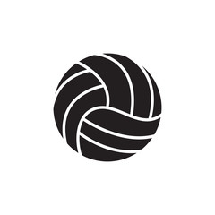 Volleyball icon. Silhouette of ball on a white background. Sports Equipment. Vector Illustration.