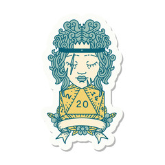 human barbarian with natural twenty dice roll sticker