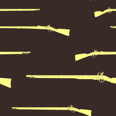 Fototapeta premium Seamless vector pattern with Antique Rifles 