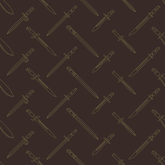 Seamless vector pattern with bayonet knives
