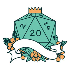 natural twenty D20 dice roll illustration