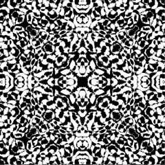 Multicolored kaleidoscopic patterns of black and white, abstract square background for design