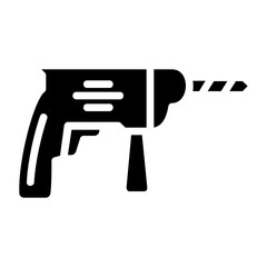 Cordless Drill Machine Vector Icon Design, Round Hole Maker Device on white background, Electrical and Industrial Power tools Concept glyph 