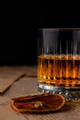 a glass of pure rye whiskey