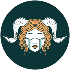 crying tiefling face icon