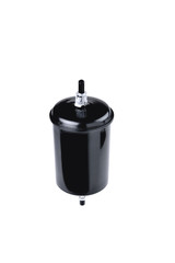 close-up fuel filter of car, car parts on a white background