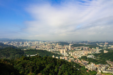 Fototapeta na wymiar Taipei city view at Maokong Gondola of Taiwan