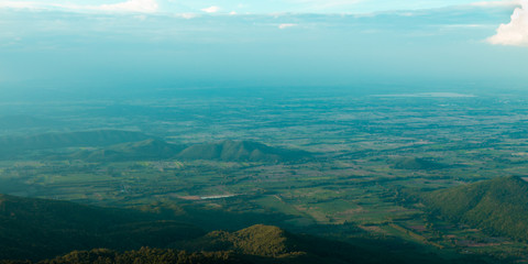 Landscape viewpoint at Khao Luang in Sukhothai