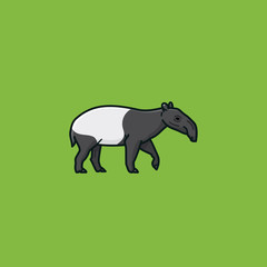 Malayan tapir vector illustration for Tapir Day