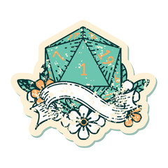 natural one d20 dice roll illustration