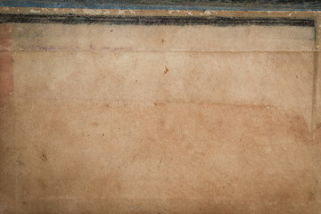 Antique papers. Old aged, stained, vintage and ruined pages. Books from the 1800s.