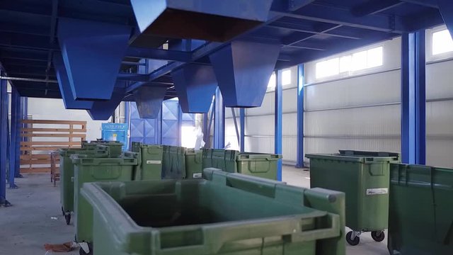 View of waste papers being recycled in recycling plant