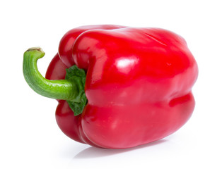 red sweet pepper isolated on white background