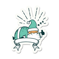 sticker of tattoo style santa claus christmas character sleeping