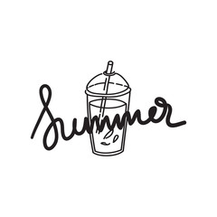 Summer drink with lettering 