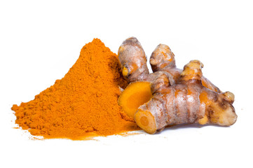 turmeric isolated on white background