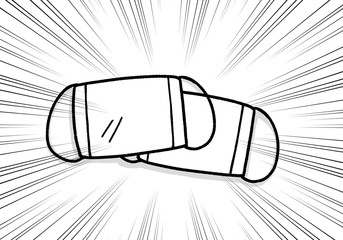 布マスク 2枚配布 イラスト 集中線