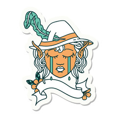 crying elven bard character sticker