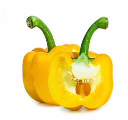 yellow sweet pepper vegetable isolated on white background