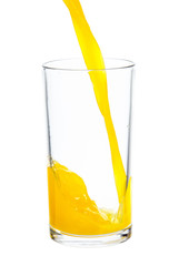 clipping path orange juice  isolated on white background