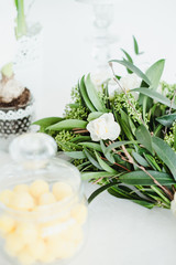 bouquet of daffodils with a brooch