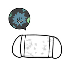 汚れた布マスク イラスト